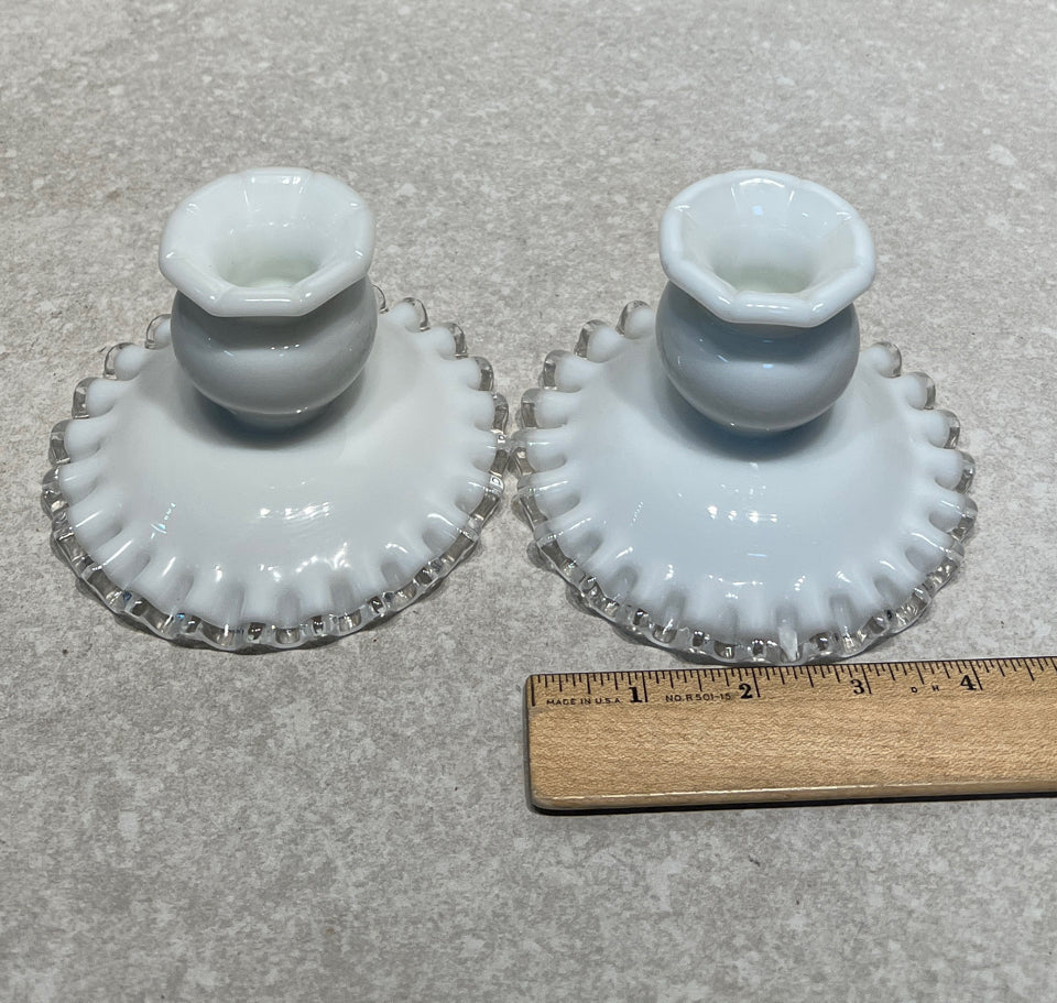 Pair of Fenton Candleholders