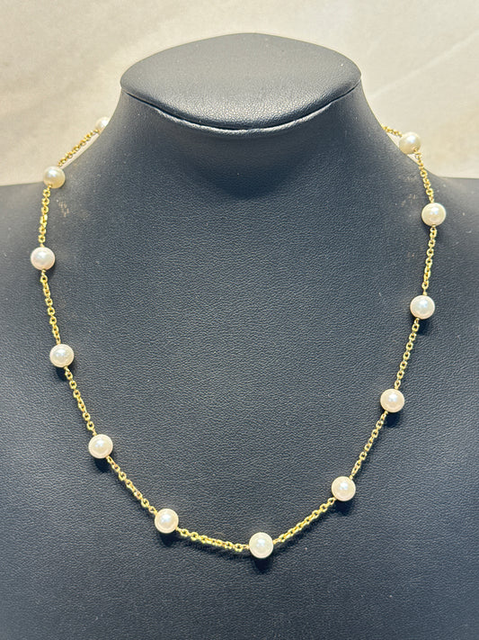 14K Gold & Pearl Necklace