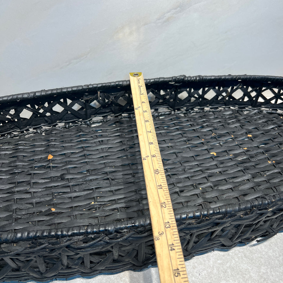 Black Wicker Tray Basket