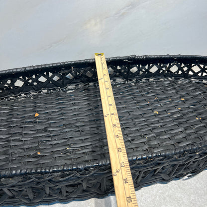 Black Wicker Tray Basket