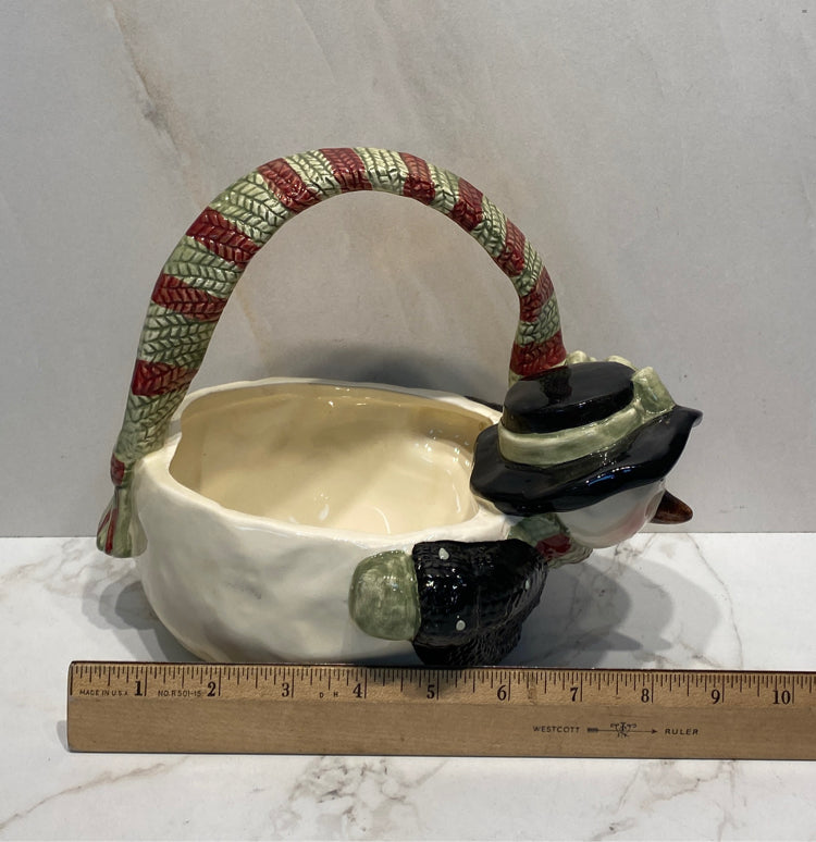 Snowman Handled Basket