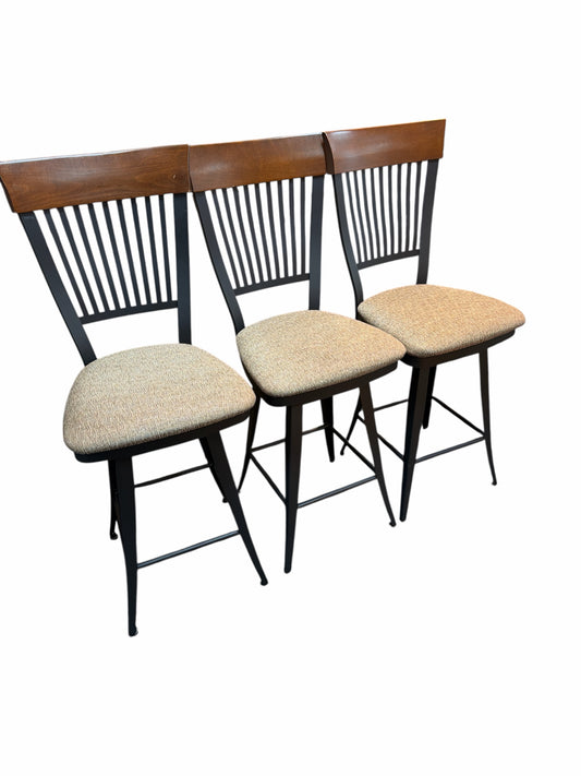 Set of 3 Amisco Swivel Stools