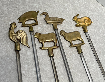SEt of 6 Brass Skewers