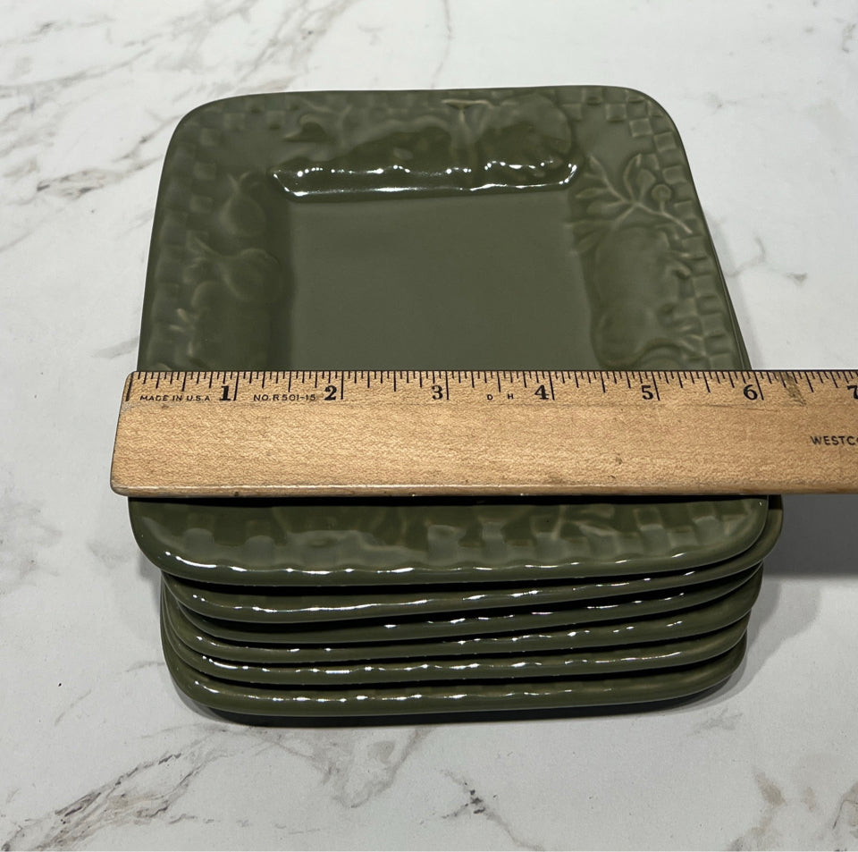 Set of 6 Green Plates