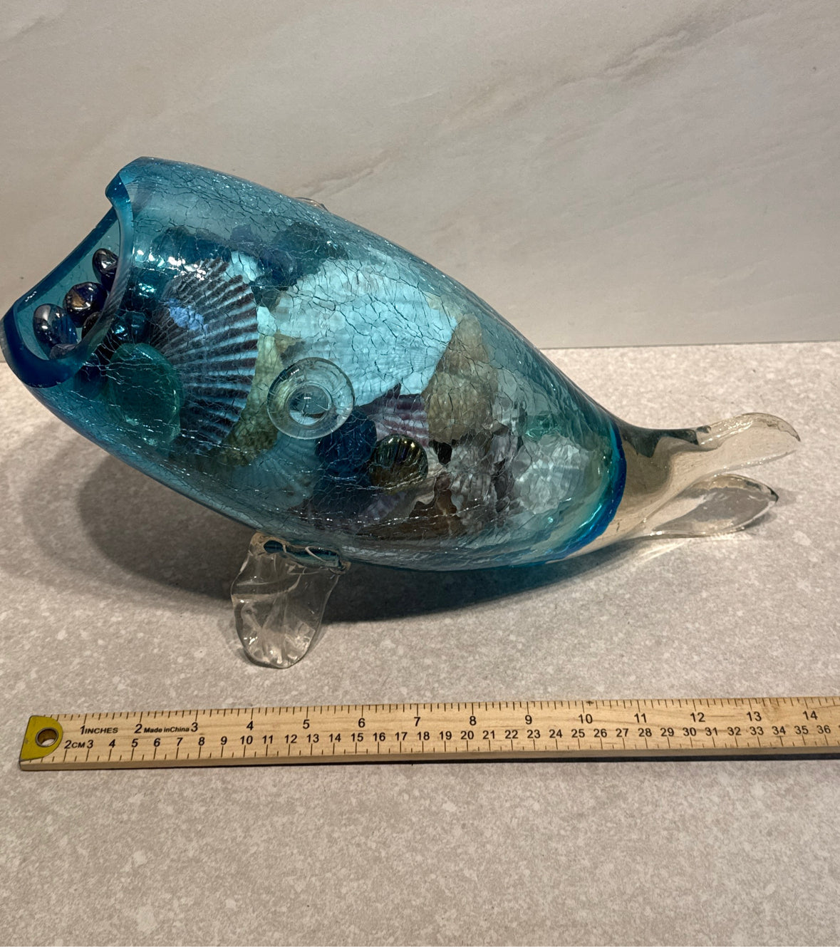 Bleko Blue Fish with Shells - as is