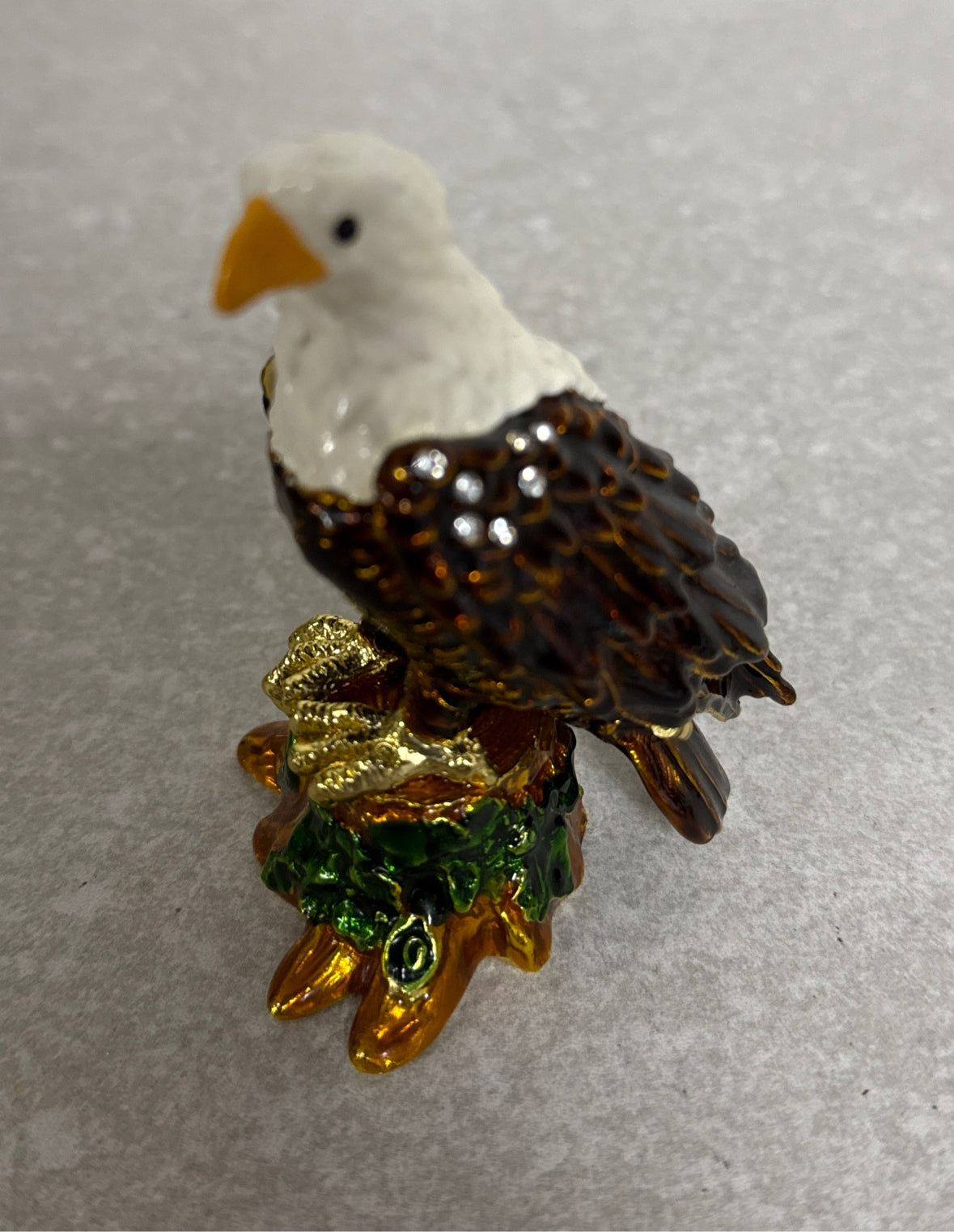Bald Eagle Jeweled Trinket Box