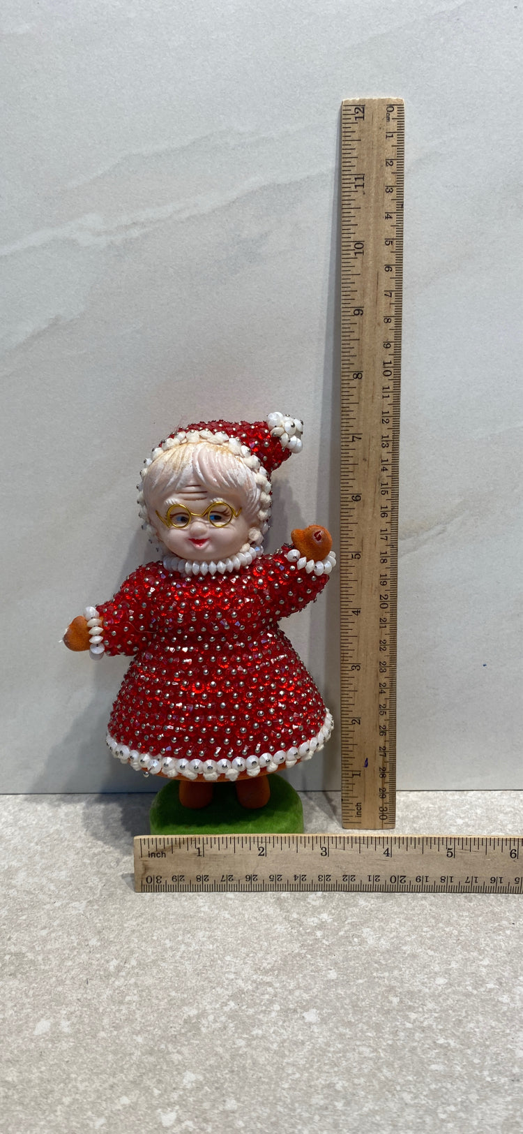 Vintage Beaded Mrs. Claus
