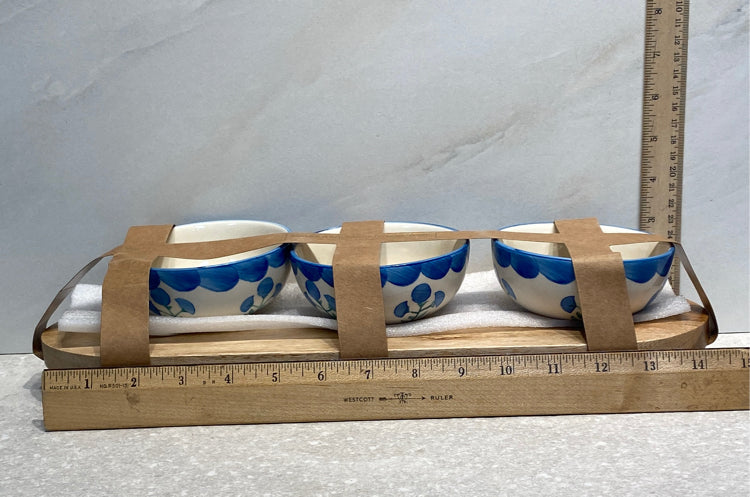 Serving Tray with 3 Bowls