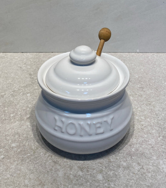 Covered Honey Jar
