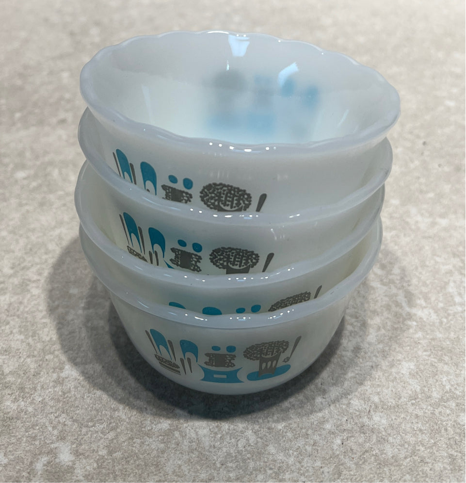 Set of 4 Fire King Ramekins