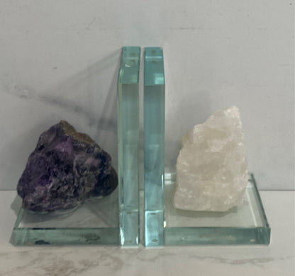Set of 2 Crystal Bookends
