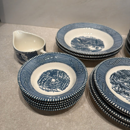 Currier and Ives Dinnerware Set