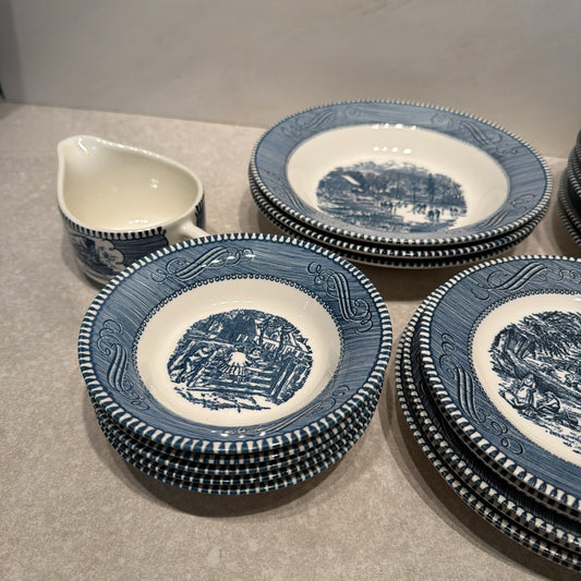 Currier and Ives Dinnerware Set