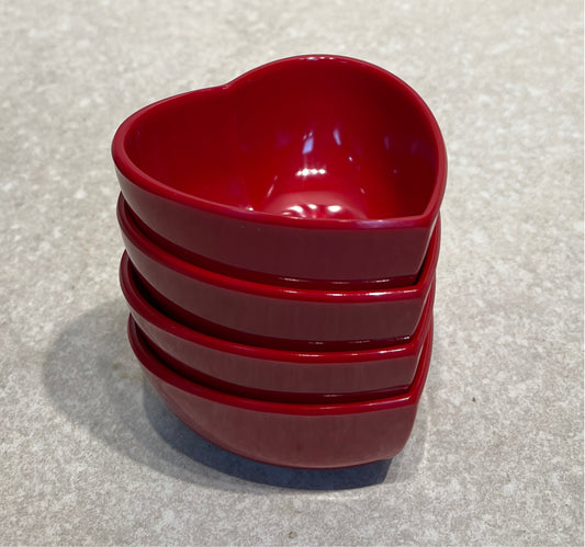 Set of 4  Heart Bowls