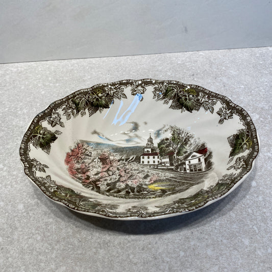 Friendly Village Oval Serving Bowl