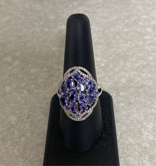 Sterling Tanzanite Ring - Size 9