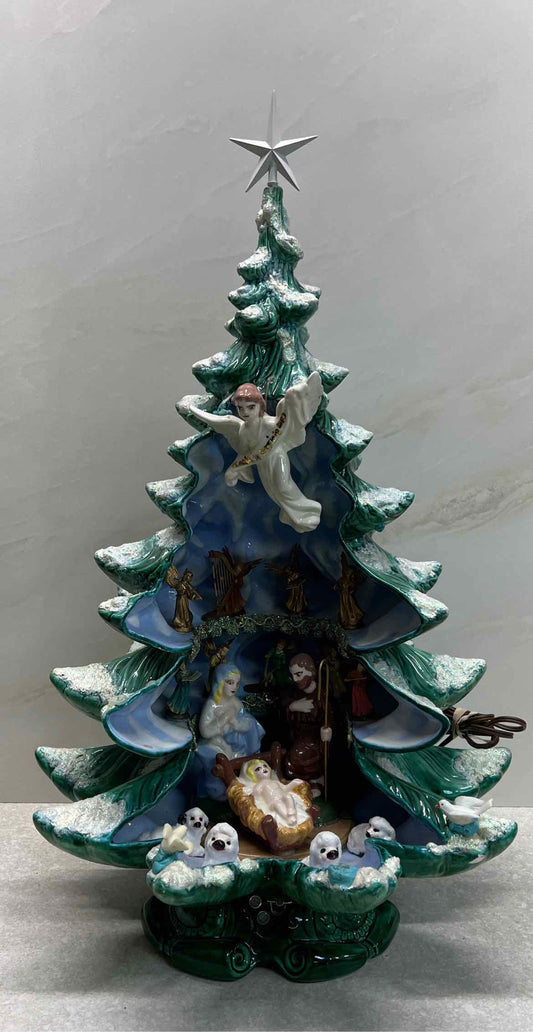 Ceramic Tree with Nativity Scene