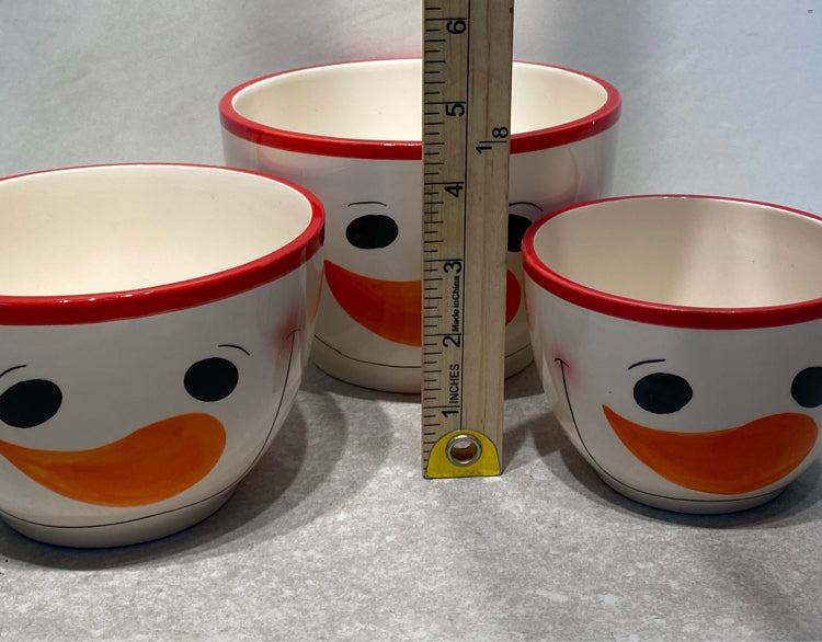 Set of 3 Snowman Bowls