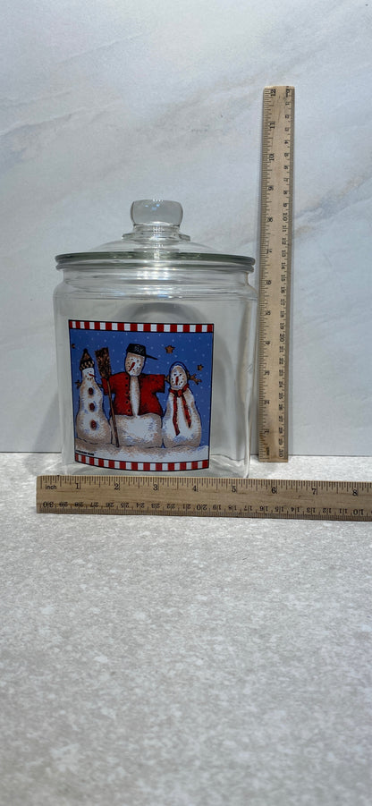 Covered Snowman Jar