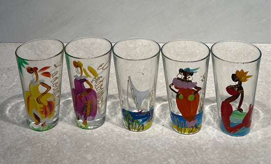 Set of 5 Handpainted Glasses