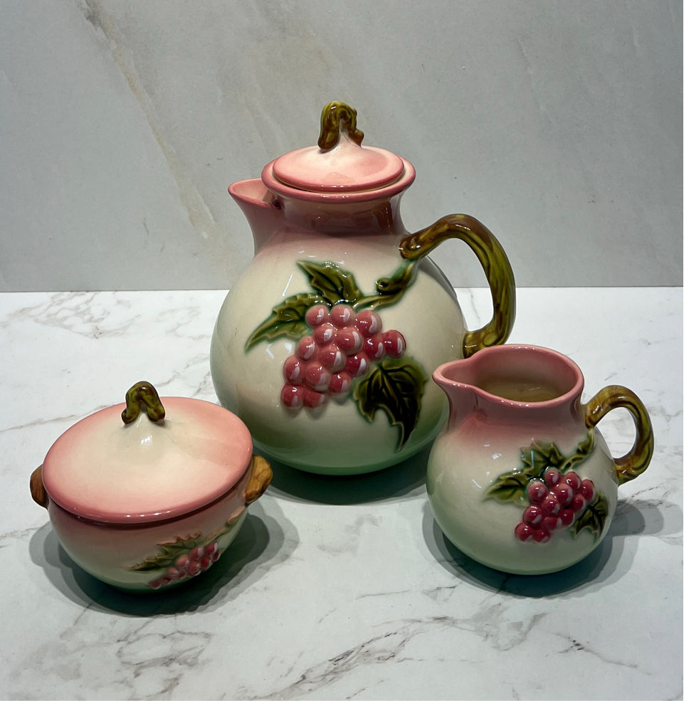 Hull Teapot Sugar And Creamer