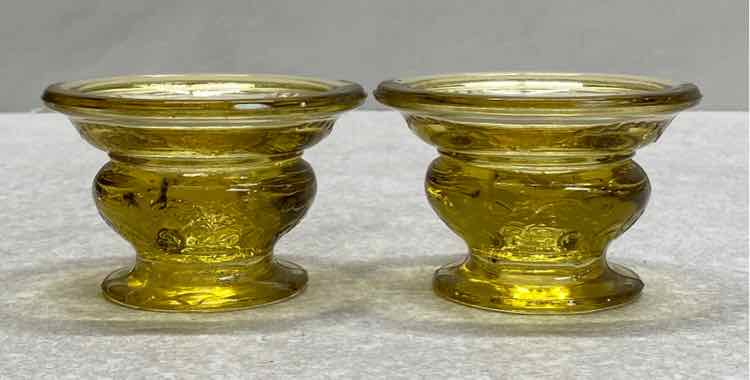 Pair of Amber Candleholders