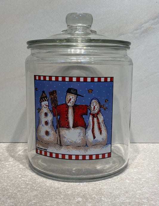 Covered Snowman Jar