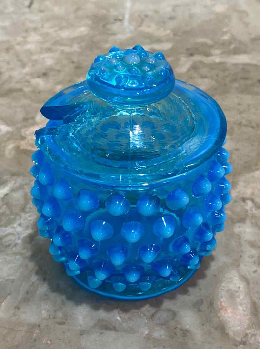 Fenton Blue Opalescent Condiment