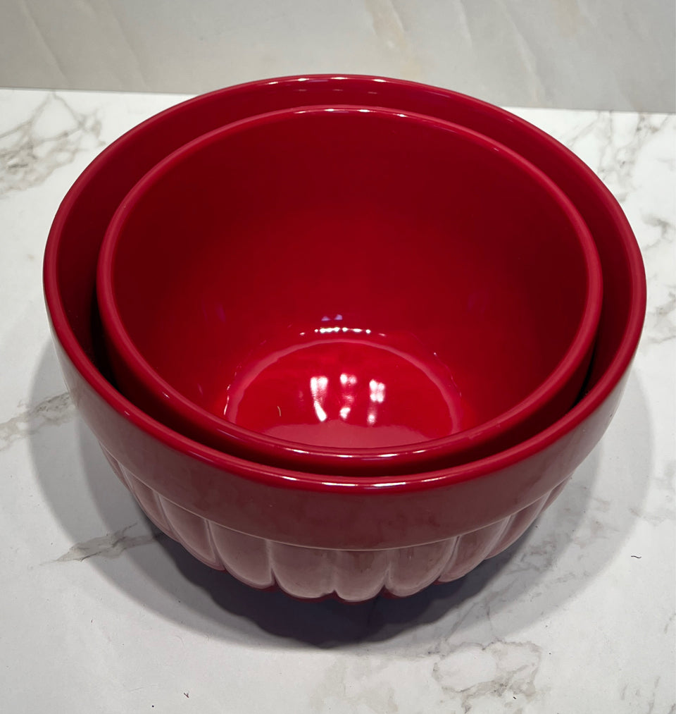 Set of 2 Red Bowls