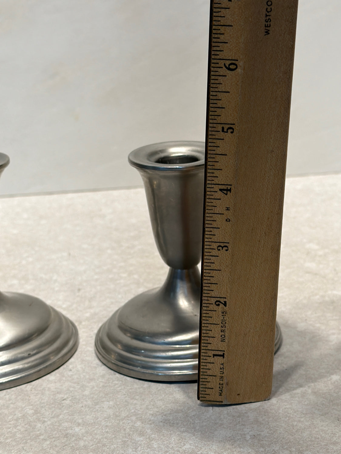 Set of 2 Pewter Candle Holders