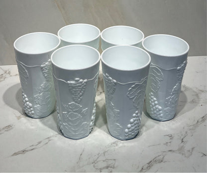 Set of 6 Milkglass Glasses