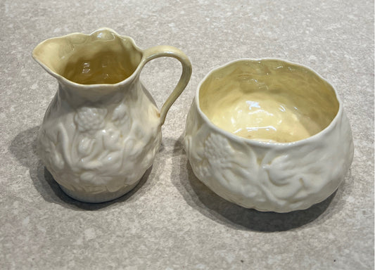 Belleek Sugar and Creamer