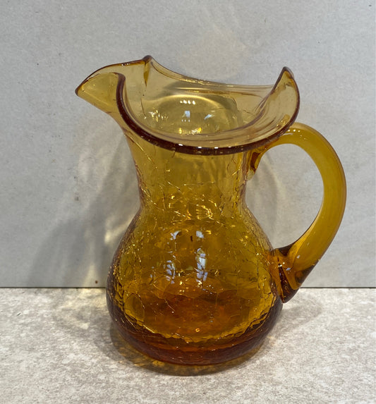 Amber Crackle Pitcher