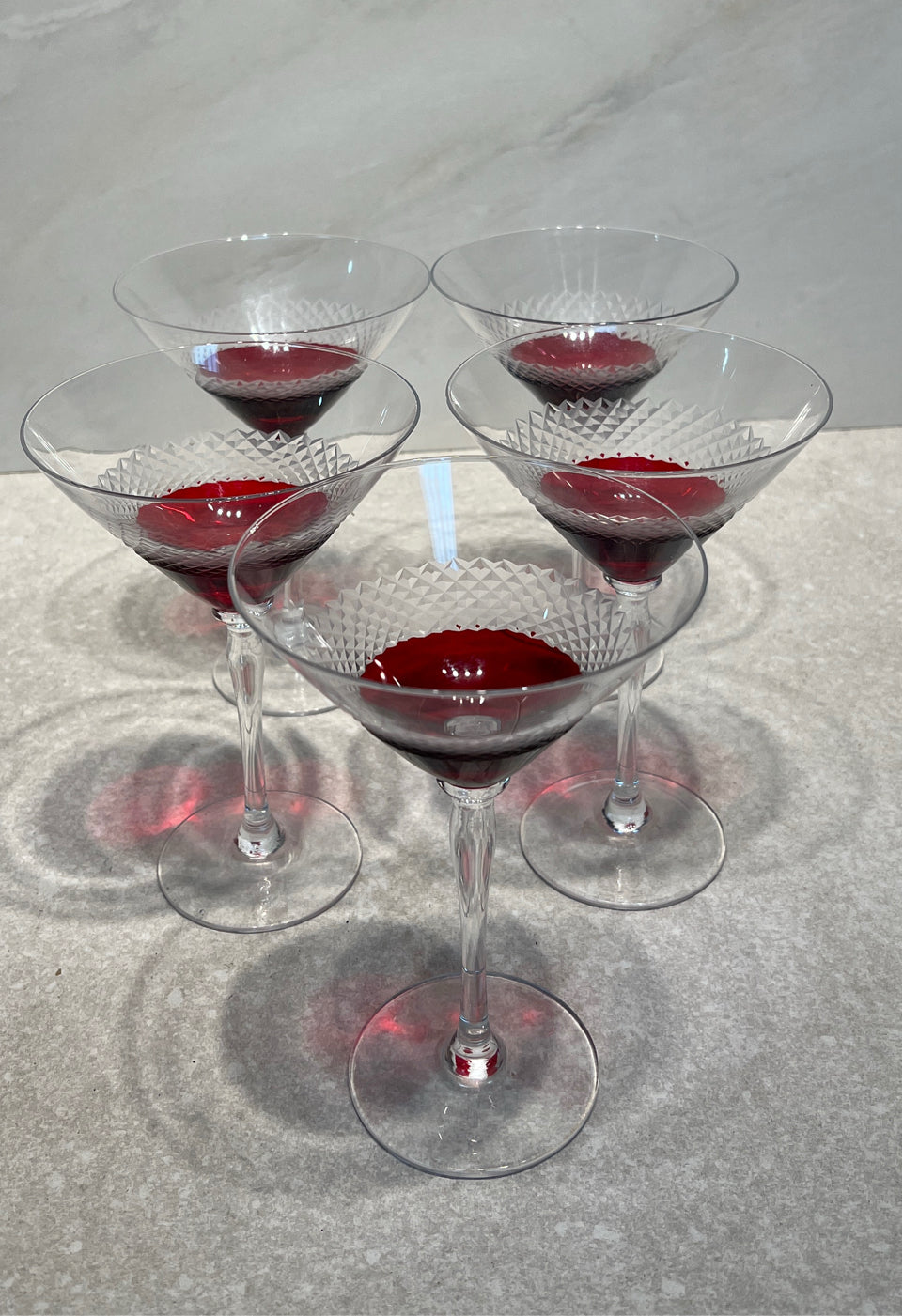 Set of 5 Martini Glasses