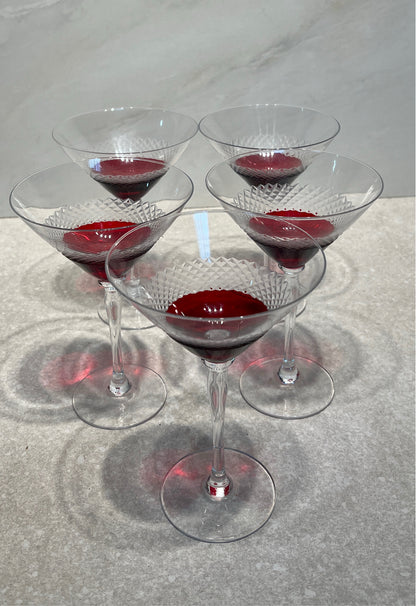 Set of 5 Martini Glasses