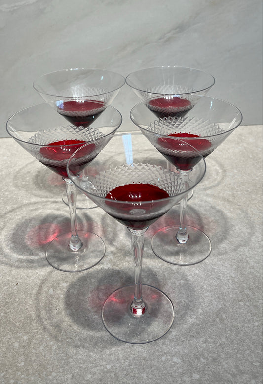 Set of 5 Martini Glasses