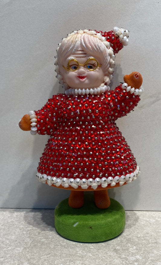 Vintage Beaded Mrs. Claus