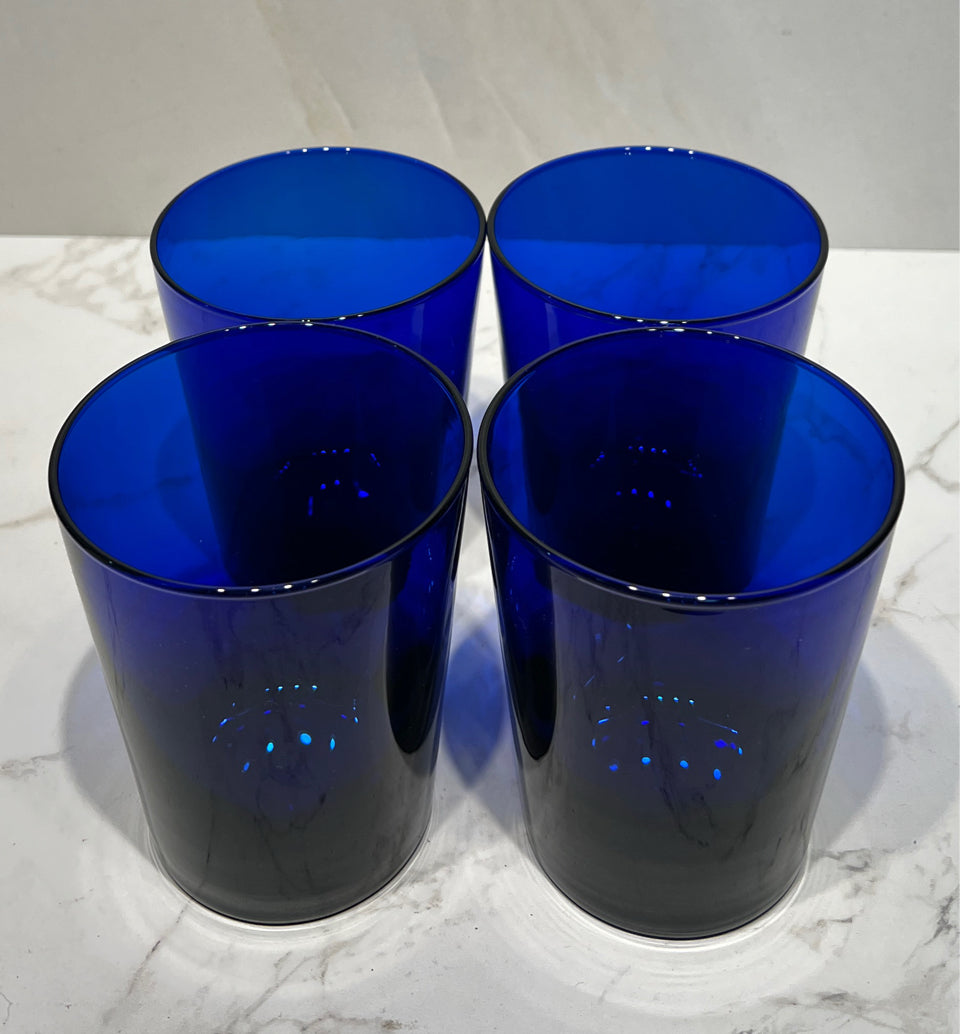 Set of 4 Blue GLasses