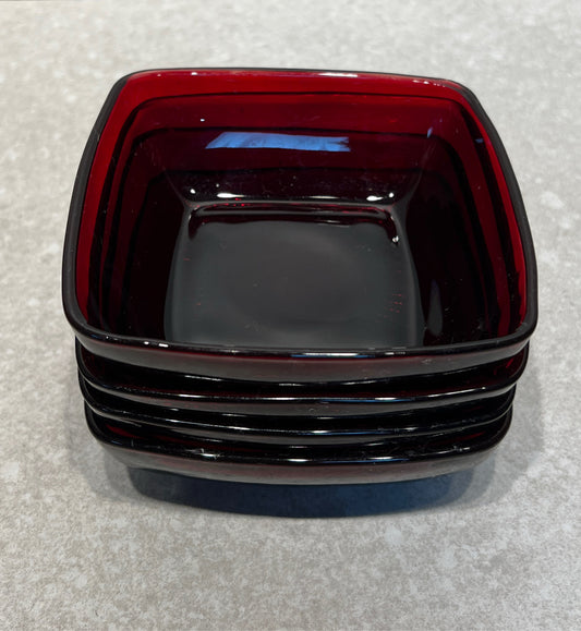 Set of 4 Red Bowls