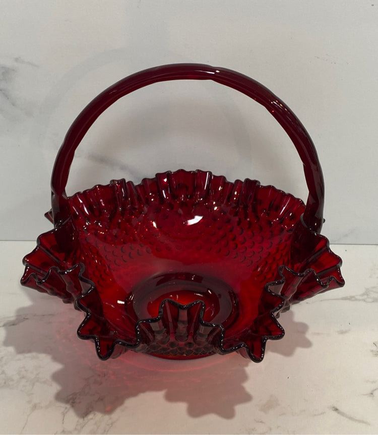 Fenton Large Red Ruby Basket