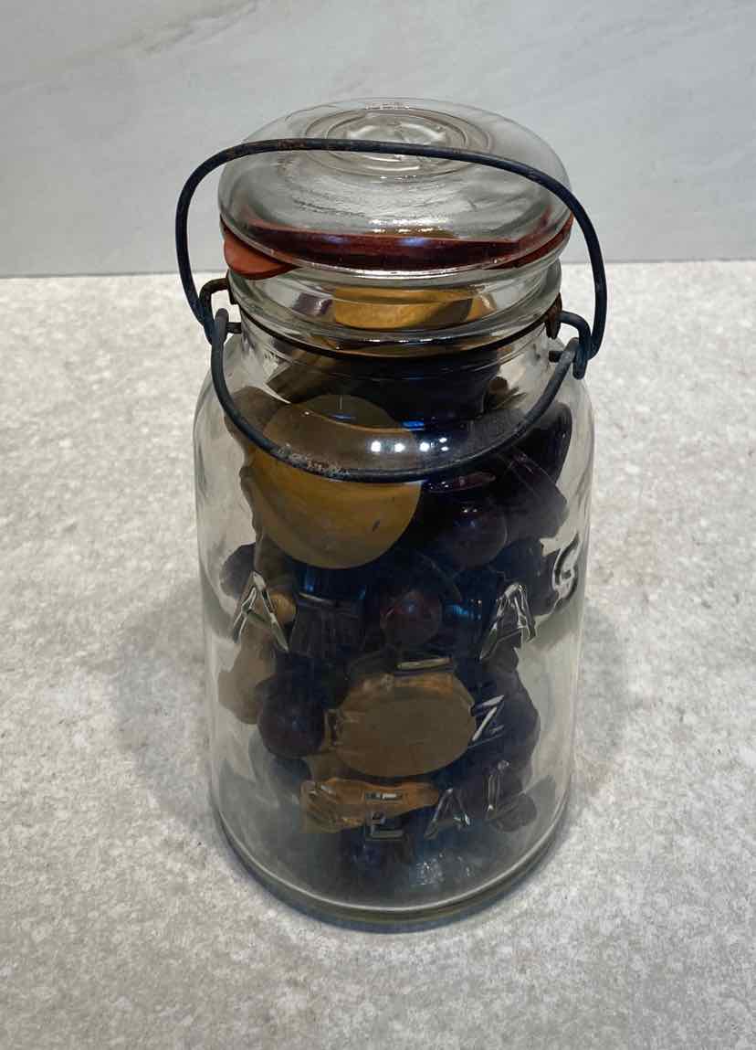 Jar with Chess Pieces