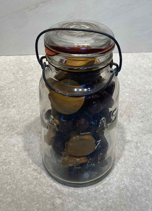 Jar with Chess Pieces