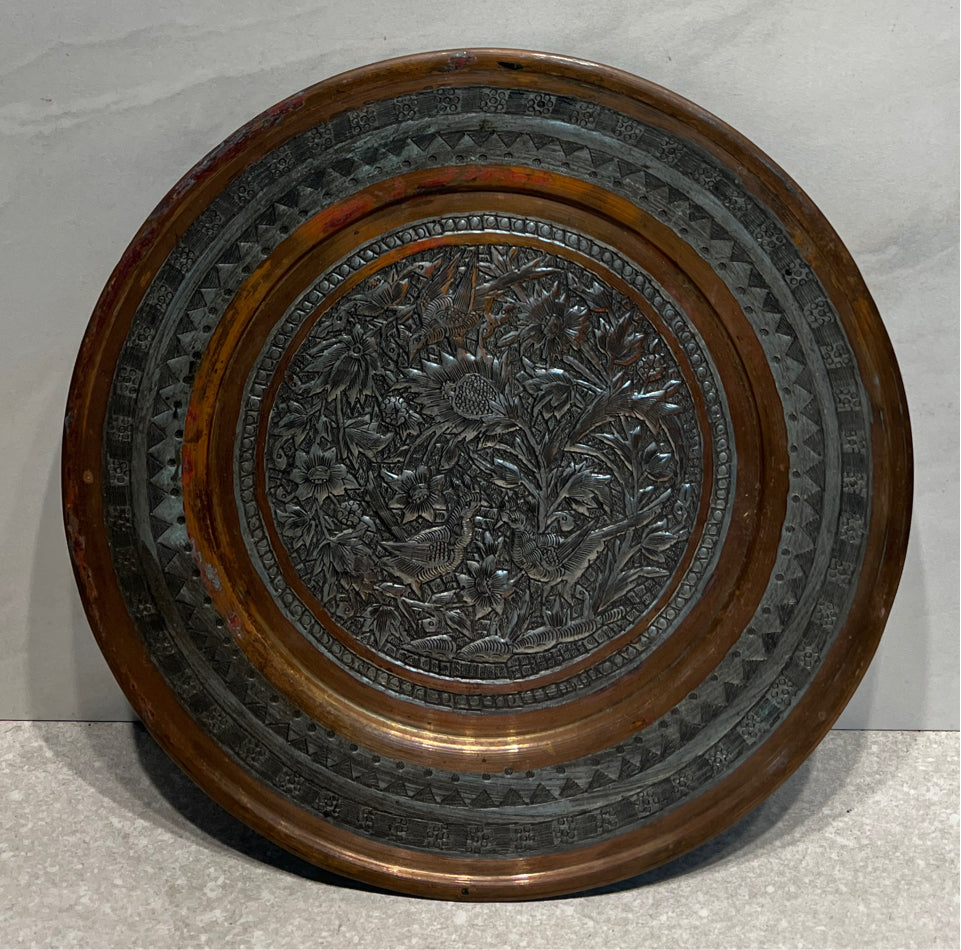 Antique Silver Tone & Copper Plate
