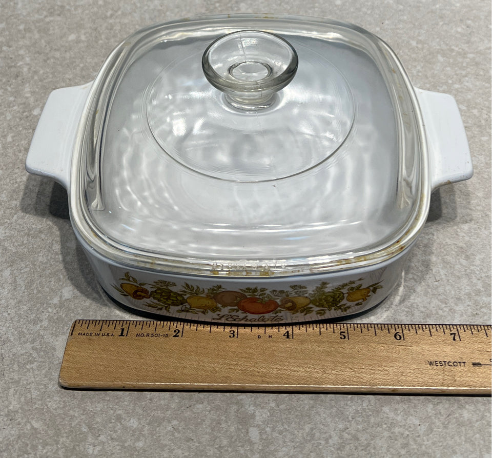 Covered Corning Ware Bowl