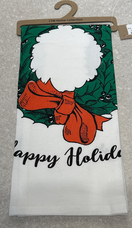 Happy Holidays Tea Towel