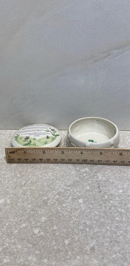 Belleek Covered Trinket