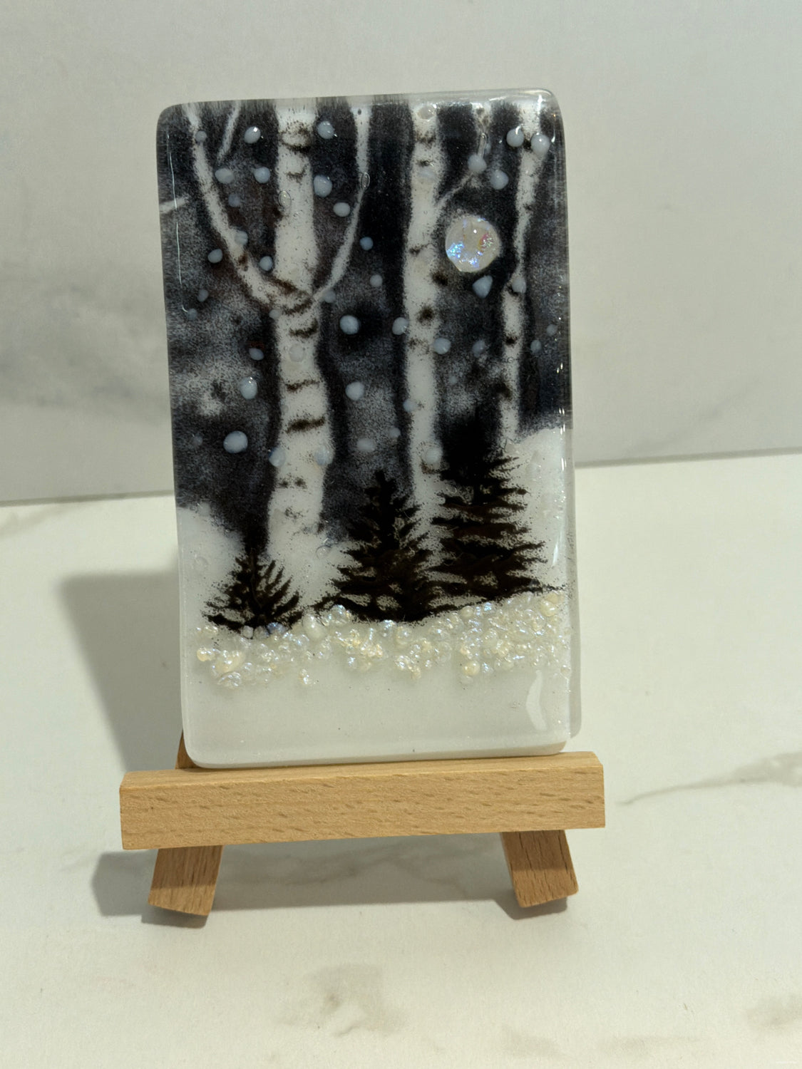 Painted Glass with stand