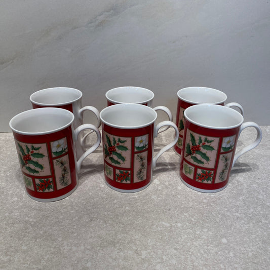 Set of 6 England Mugs