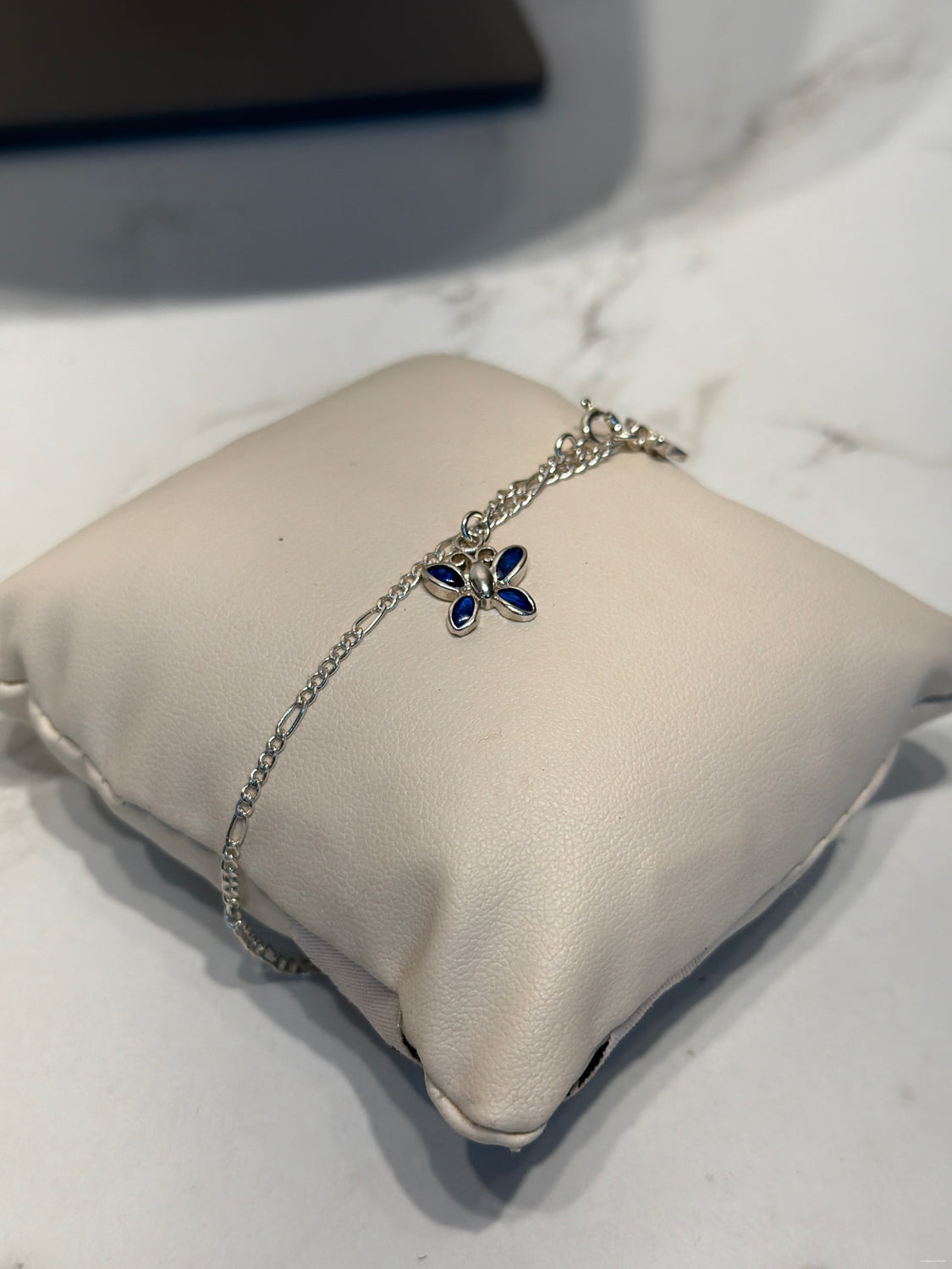 Sterlig Butterfly Anklet