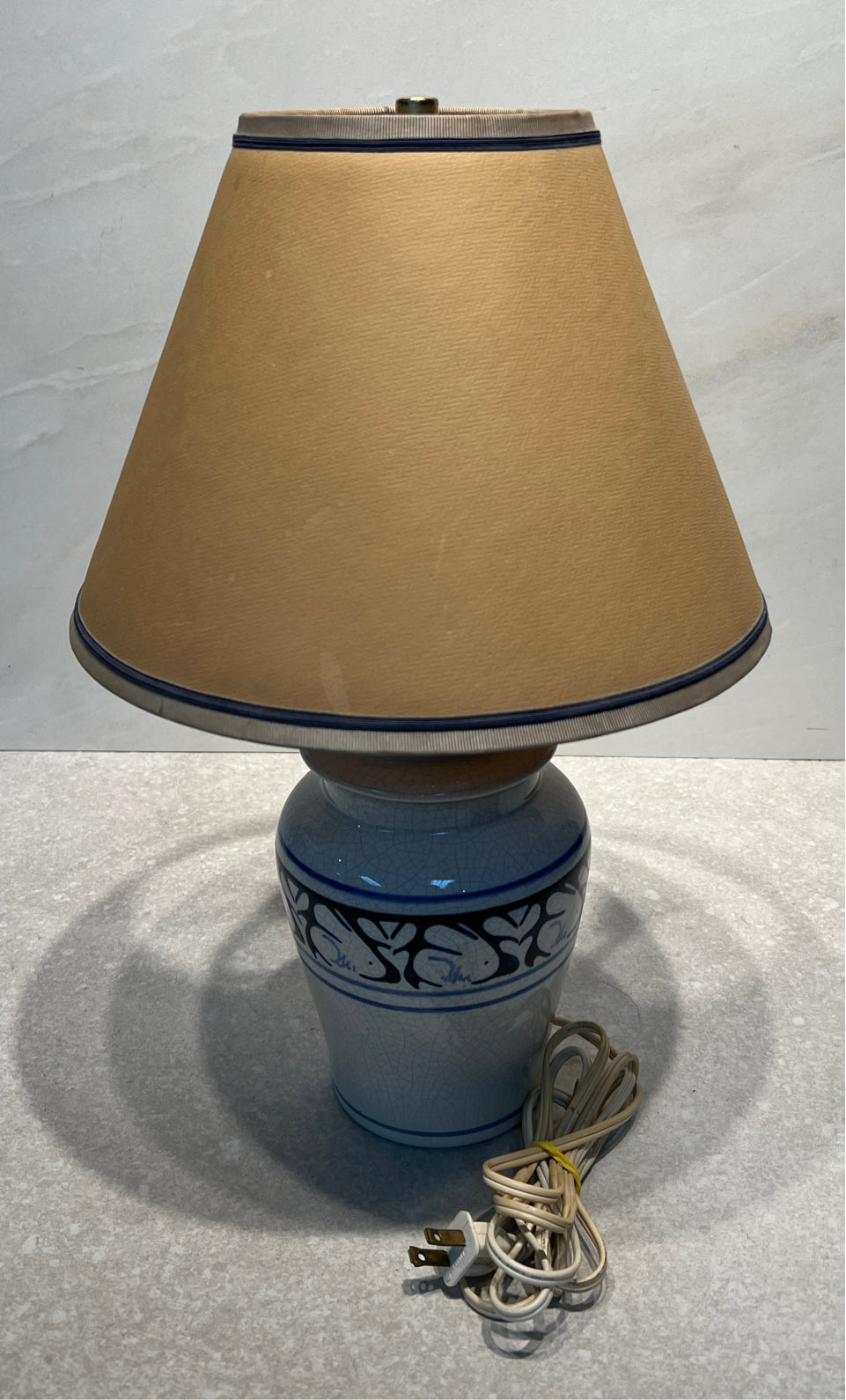 Dedham Pottery Lamp - shade as is